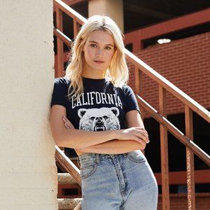 Brandy Melville California Bear Crop Tee